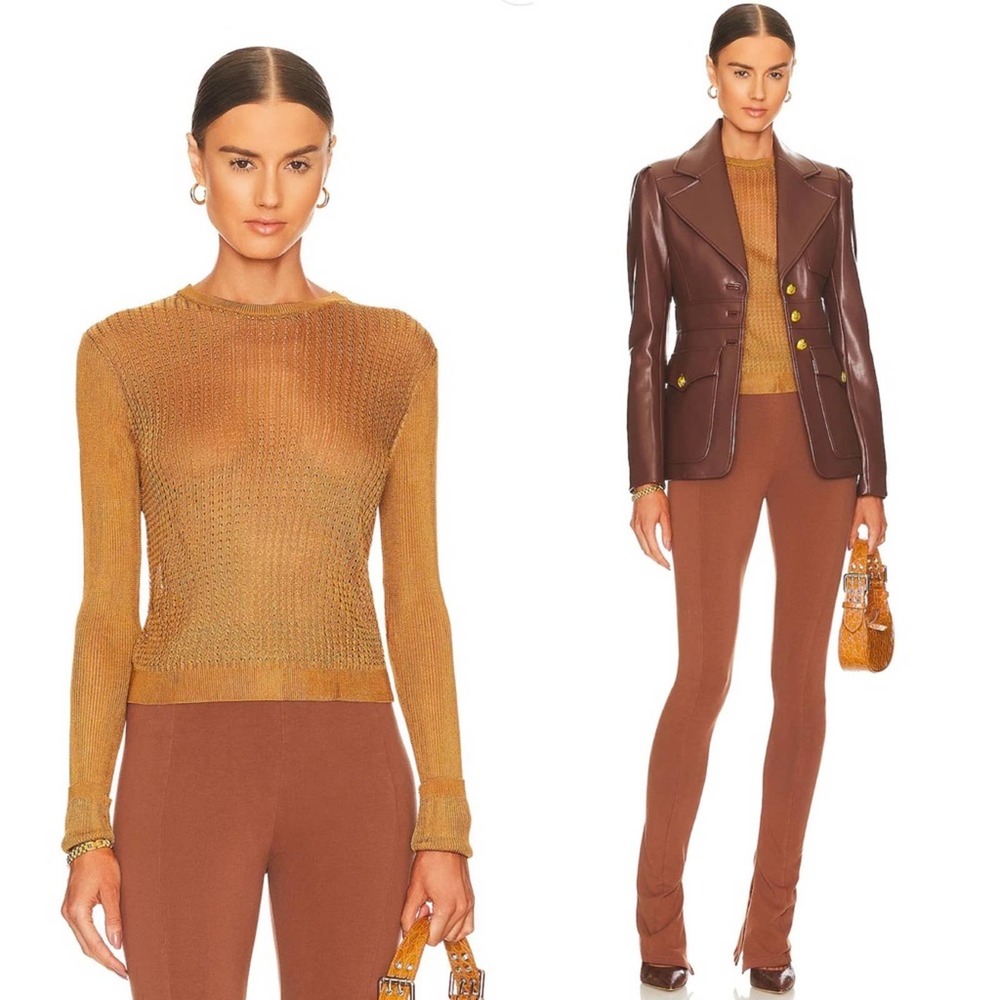Free People Gold Crew Neck Sweater